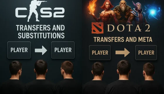 Составы команд CS2 и Dota 2: трансферы, замены и мета