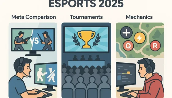 Киберспортивные игры 2025: сравнение меты, турниров и механик